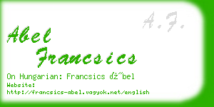 abel francsics business card